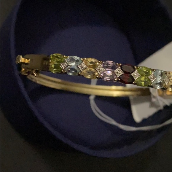 14k Gold over sterling multi colour Gem bracelet - Picture 7 of 7